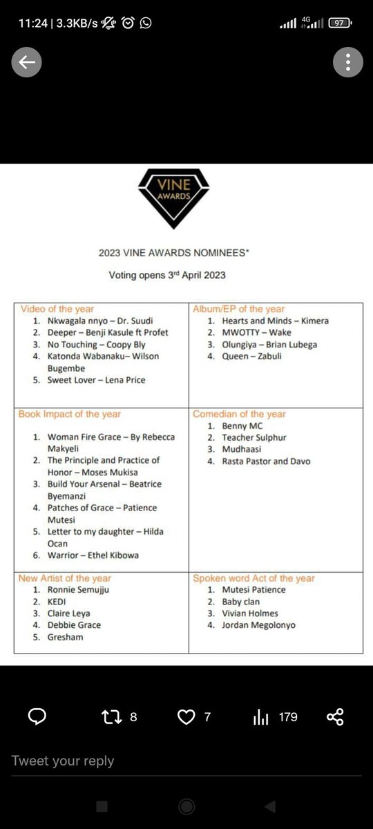 GodlitMusic's tweet photo. GodLit artist @vivianholmes003 has been nominated for @VineAwardsUg Spoken Word Act of the year. Voting lines open on 3rd April. Let's do this! https://t.co/IXZXeVbYfl