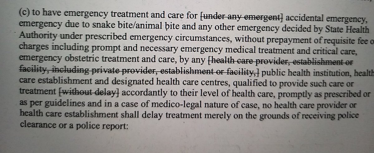 IMA propagating a bunch of LIES about Rajasthan's Right to Health Many doctors believe them either bcos they haven't read the law or bcos, thanks to govt apathy, final version of law is difficult to find/decipher Here is a thread of changes govt made- earlier and final version