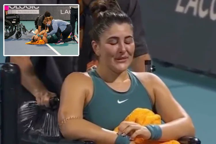SportsBuda's tweet photo. "Bianca Andreescu shows incredible emotional resilience amidst injury at the Miami Open. 🎾🌟 An inspiring display of bravery from this talented athlete. 💪👏 

To read more, click here⬇️⬇️👇
https://t.co/ofJ2NdTDWC

#Tennis #BiancaAndreescu #MiamiOpen #SportsNews #fyp #viralpost https://t.co/u0ZSZxVPzV