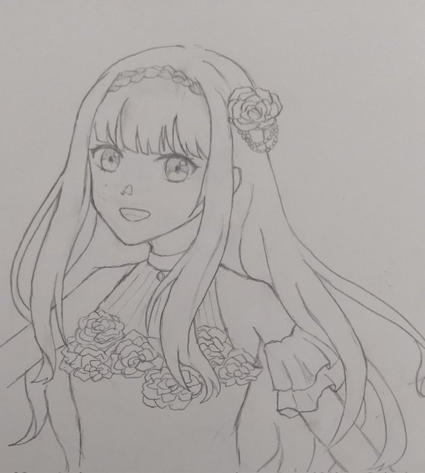 あくまなのフランチェスカのファンアート🌹(下半身&amp;腕は苦手すぎたので描いてません笑) 