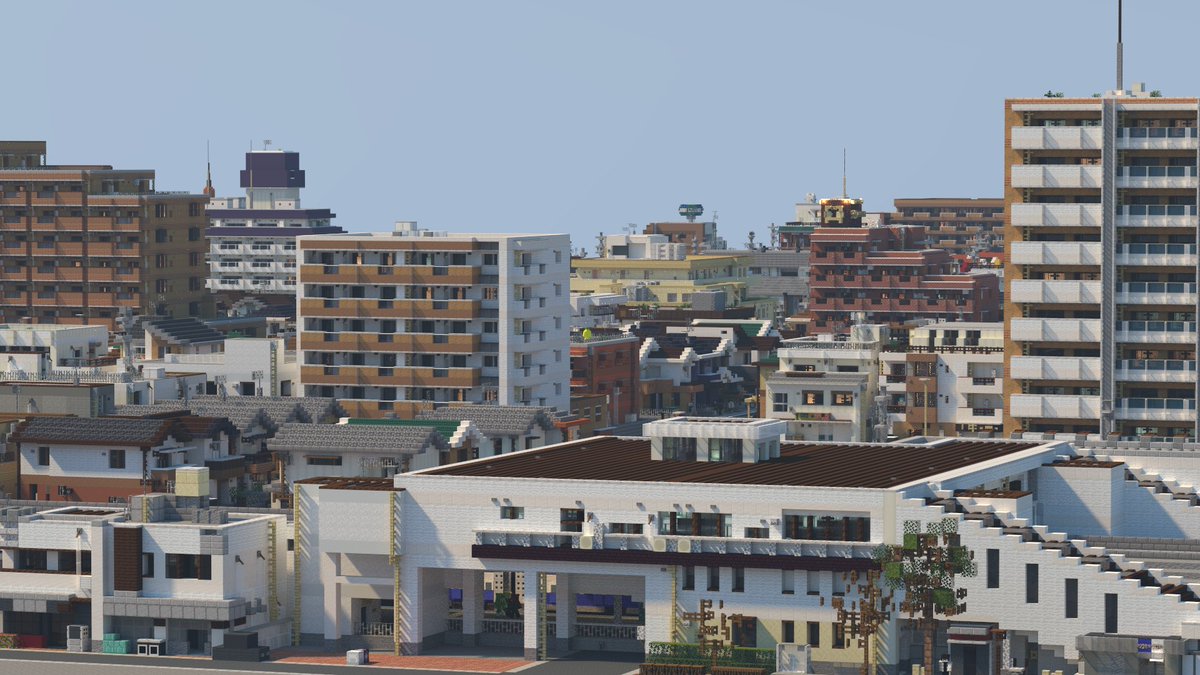 駅前の風景
#富栄市 #Minecraft