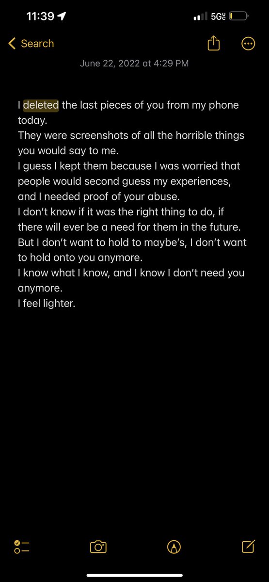 onenhillion's tweet photo. I wrote this last year! a reminder to myself that I don’t need to retraumatize myself just to prove I got hurt. the people who care for me believe me, and that’s what matters. https://t.co/8b4LYws5kt