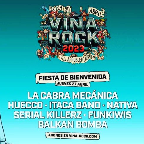Huecco's tweet photo. Anunciaros que estaremos el jueves 27 abril en torno a las 0:00h en el escenario del @VinaRockOficial junto a otras peazo bandas como @MecanicaCabra @ItacaBand @Funkiwis @BalkanBomba #Nativa y #SerialKillerz 
FIESTA ASEGURADAAAAA 🔥🔥 https://t.co/hw8xbcSCoa