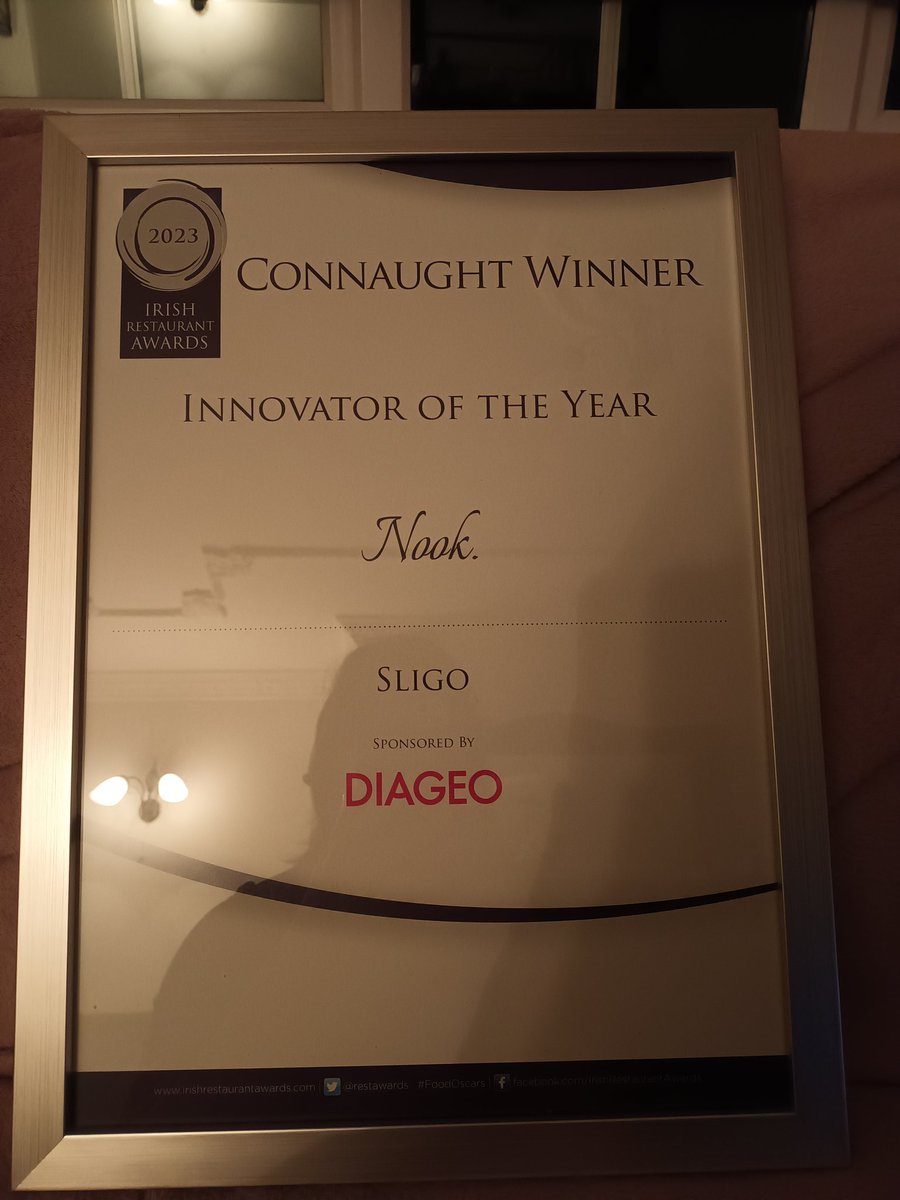 A great award to bring home last night from the <a href="/restawards/">IrishRestaurantAward</a>