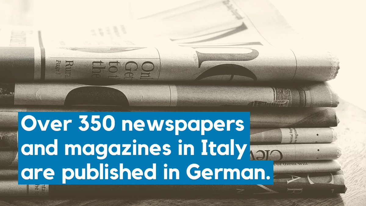 😮 Just learned from <a href="/medienhilfe/">Internationale Medienhilfe (IMH)</a>: Over 350 #newspapers and magazines in #Italy are published in German, the highest number of German publications outside Germany anywhere. 📰 Most of them are publications from South Tyrol.