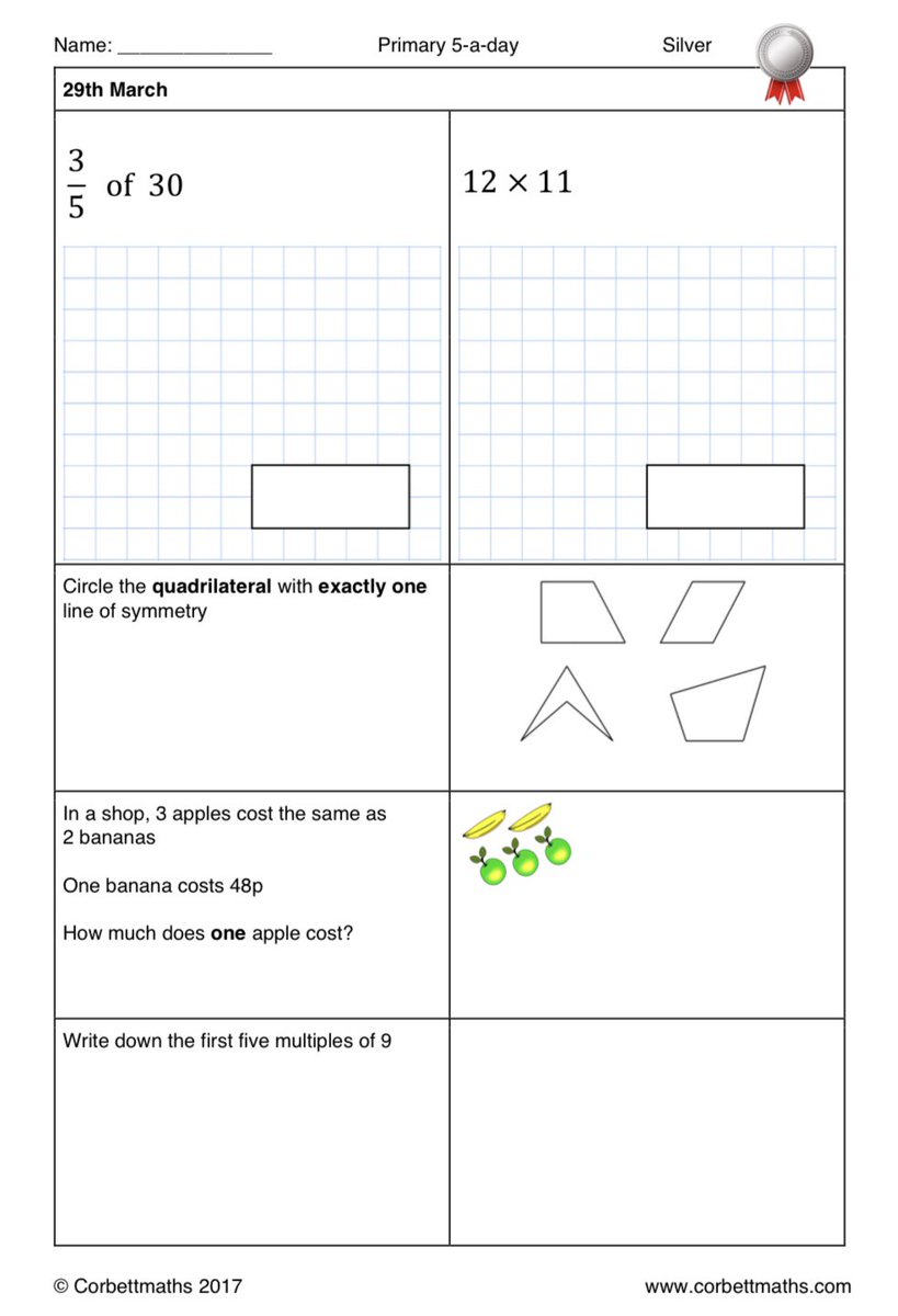Corbettmaths On Twitter Primary 5 a day With 4 Levels Of Difficulty Corbettmaths on twitter primary 5 a day with 4 levels of difficulty