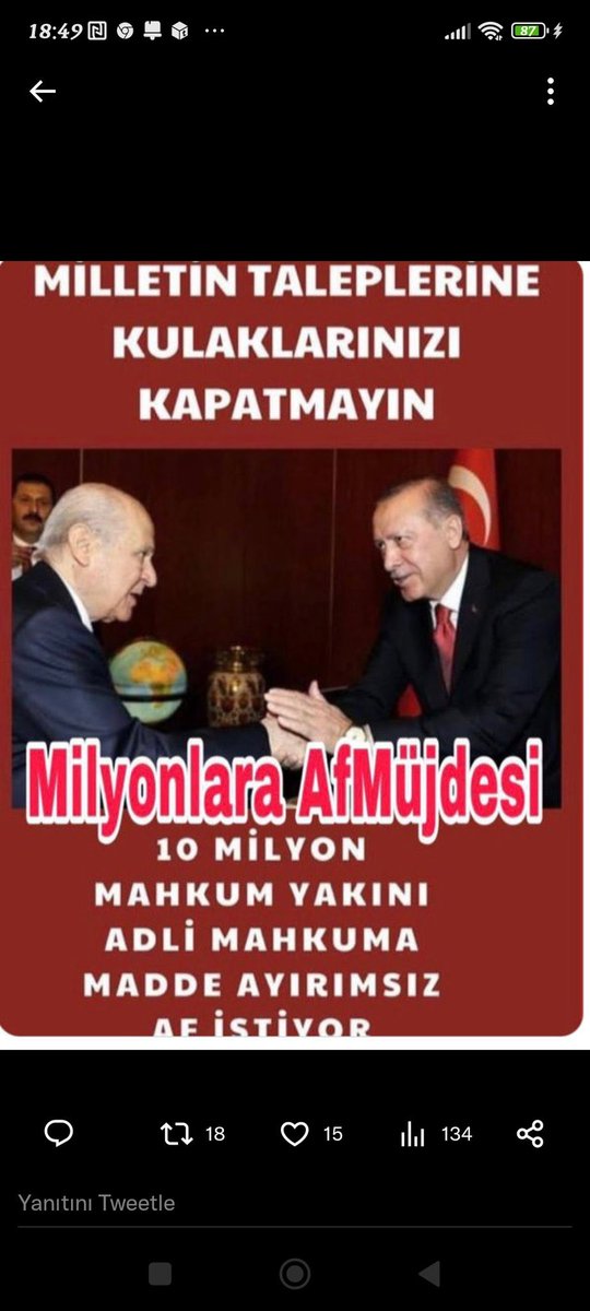 AFMüjdesi Bekliyoruz <a href="/RTErdogan/">Recep Tayyip Erdoğan</a> <a href="/dbdevletbahceli/">Devlet Bahçeli</a> <a href="/YildizFeti/">Feti Yıldız</a> <a href="/yilmaztunc/">Yılmaz TUNÇ</a> <a href="/Hayati_Yazici/">Hayati Yazıcı</a> <a href="/avabdullahguler/">Abdullah Güler</a> <a href="/bybekirbozdag/">Bekir  Bozdağ</a>  <a href="/TBMMGenelKurulu/">TBMM Genel Kurulu</a>  bu enkaz sizlerin eseri