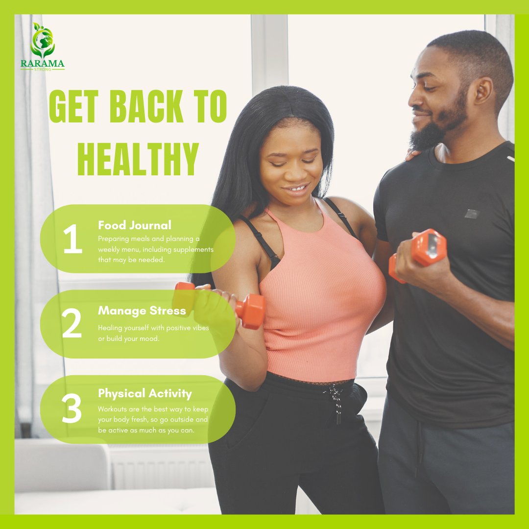 RaramaStrong's tweet photo. Ready to get back to health? 💪 

You can improve your well-being and feel best with just a few lifestyle changes! 🌟

Try incorporating regular exercise, a balanced diet, and our Rarama Strong supplements into your routine for a healthier you. 

 Start your journey today!🌱 https://t.co/DHBiWMaCgp