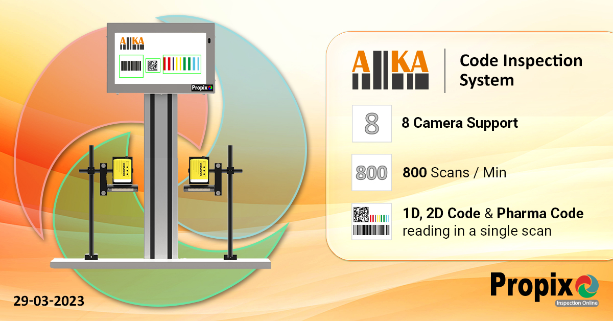 PropixTech's tweet image. Aiika, the code inspection system from Propix Technologies reads all types of 1D, 2D, and Pharma codes with a high reading rate. Aiika is suited for applications in fields like Food & Beverages, FMCG, Pharmaceuticals and Print industries.
#Propix #Inspection #Codereading