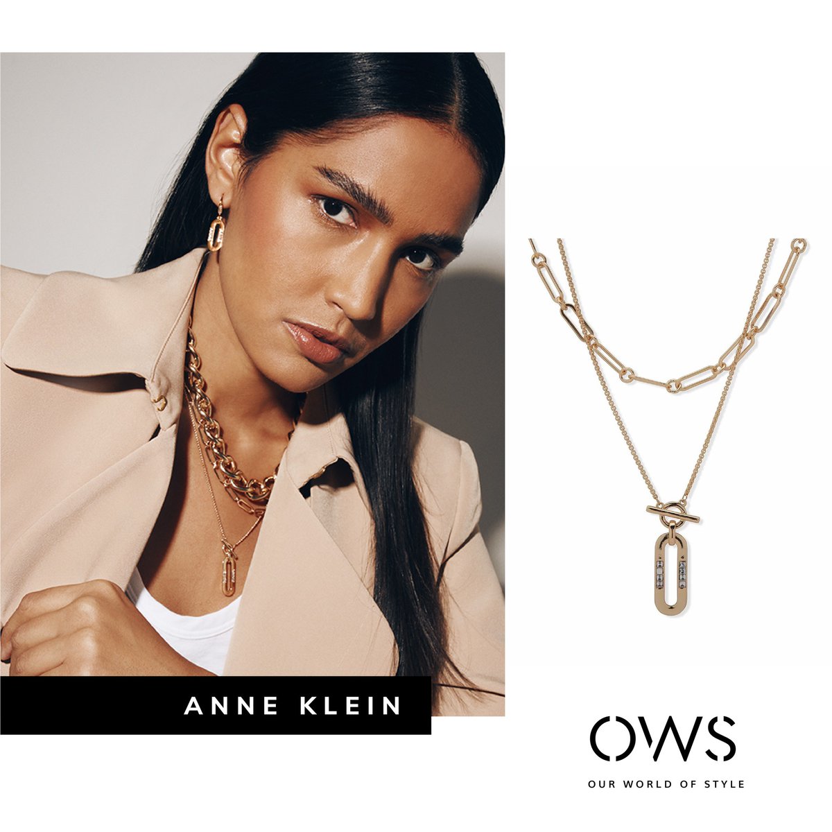 owspakistan's tweet photo. The unique design of this Anne Klein multirow pendant necklace in gold tone adds sparkle and shine to any outfit.
Order now at:
https://t.co/QApisuJB7W
#OWS #OWSpakistan #OurWorldOfStyle #AnneKlein #StyleOfTheWeek https://t.co/AbQHnRr59g