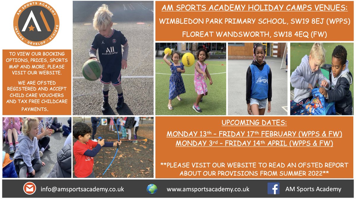AMSportsAcademy's tweet photo. Please visit us to book a spot for the Easter Holiday season  @FloreatWands 
https://t.co/NyPTDtdWO4
 ⚽️ 🏏🎾 🏃‍♀️🏀🤸‍♂️ https://t.co/ibrTgSP6OR