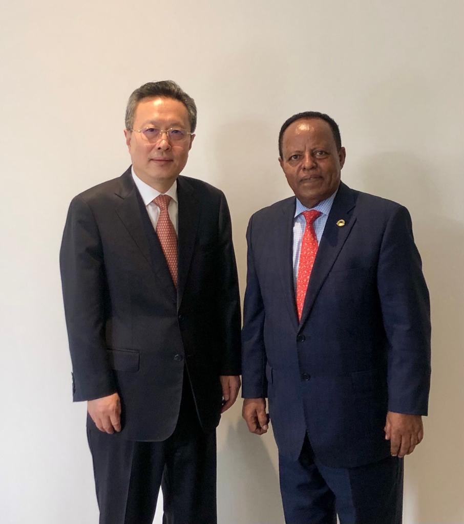 So glad to meet H.E. <a href="/TayeAtske/">Taye Atske Selassie</a> and appreciate his profound insights into various bilateral and international issues! Thanks for your appreciation for the Chinese path to modernization as another option to developing countries in their pursuit of modernization #ቻይና #ኢትዮጵያ