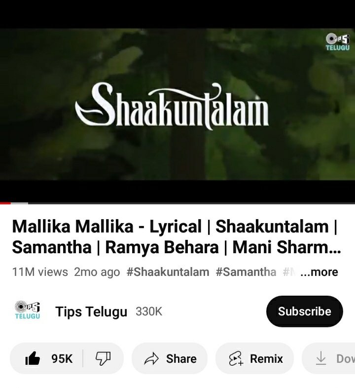 _Amrushaforsam_'s tweet photo. #Mallika song from #Shaakuntalam is trending on YouTube with 11M Views with 95k likes &amp; took social media by storm with its melodious &amp; soulful music 🦢🎶

@Samanthaprabhu2 ❤️
#Samantha #SamanthaRuthPrabhu #ShaakuntalamOnApril14 https://t.co/ug9WM3rZUV