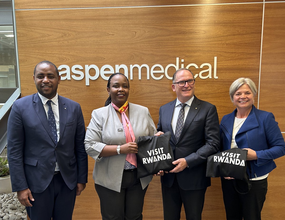 RDBrwanda's tweet photo. The Rwandan delegation in Australia today visited @Aspen_Medical, a global supplier of healthcare services and discussed possible partnerships in patient data management, setting up tertiary medical facilities and growing medical tourism in Rwanda. https://t.co/7FGLOauPmv