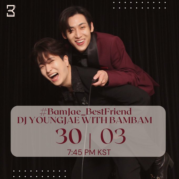 cyjglobal's tweet image. [Trending]

Bambam will be on air with Daldi shortly.

We're dropping tags now!

#BamJae_BestFriend
DJ YOUNGJAE WITH BAMBAM
#Youngjae #영재 #GOT7 
#GOT7영재의친한친구 
@GOTYJ_Ars_Vita @YOUNGJAExArs @GOT7