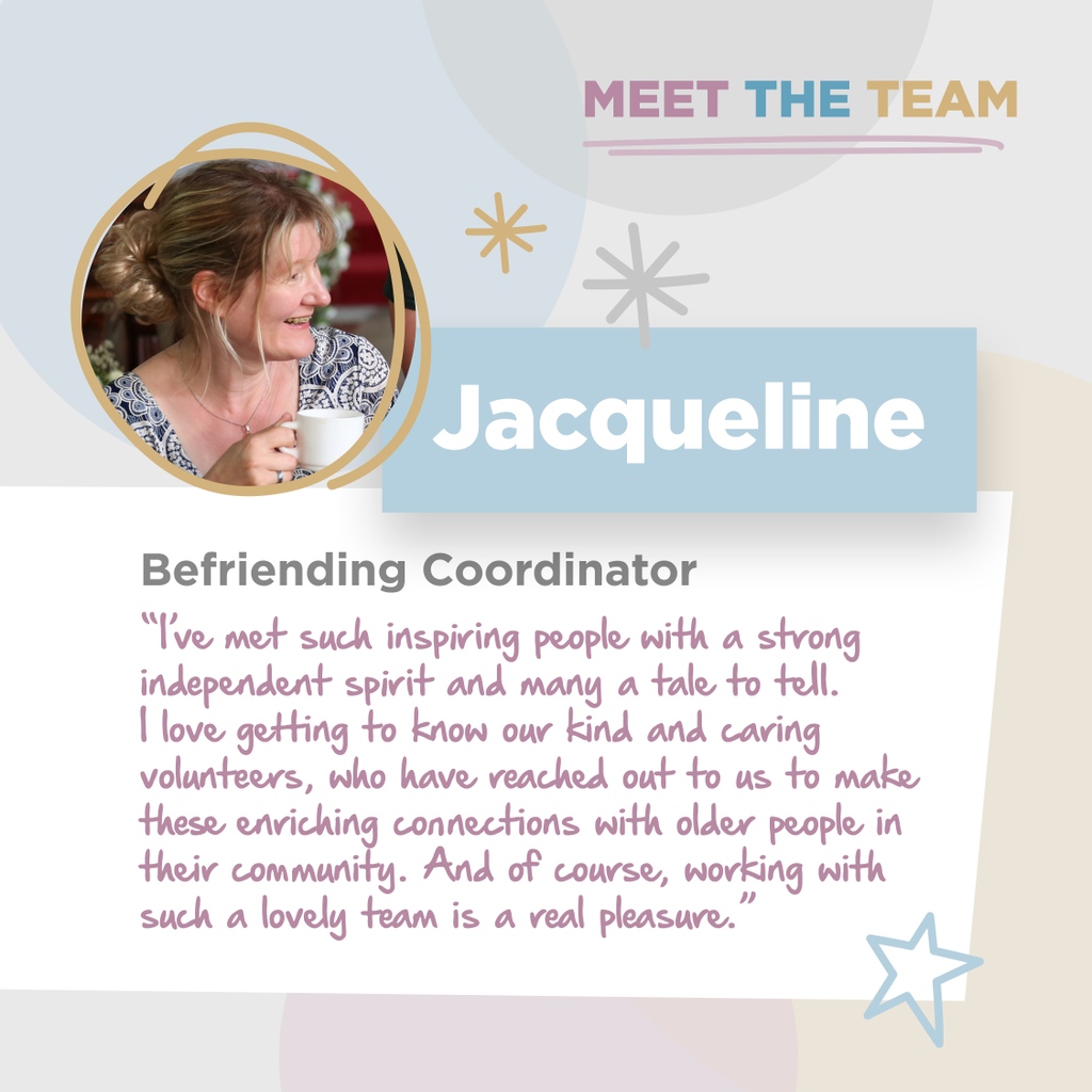 TTTBCharity's tweet photo. Meet the operational team at TTTB continued...

This morning we spotlight Jacqueline. 

Every member of our team is a huge asset and we are grateful to work alongside eachother while also supporting amazing older people and volunteers. 

#teamwork #overcominglonelinesstogether https://t.co/K4qXLy4NAP