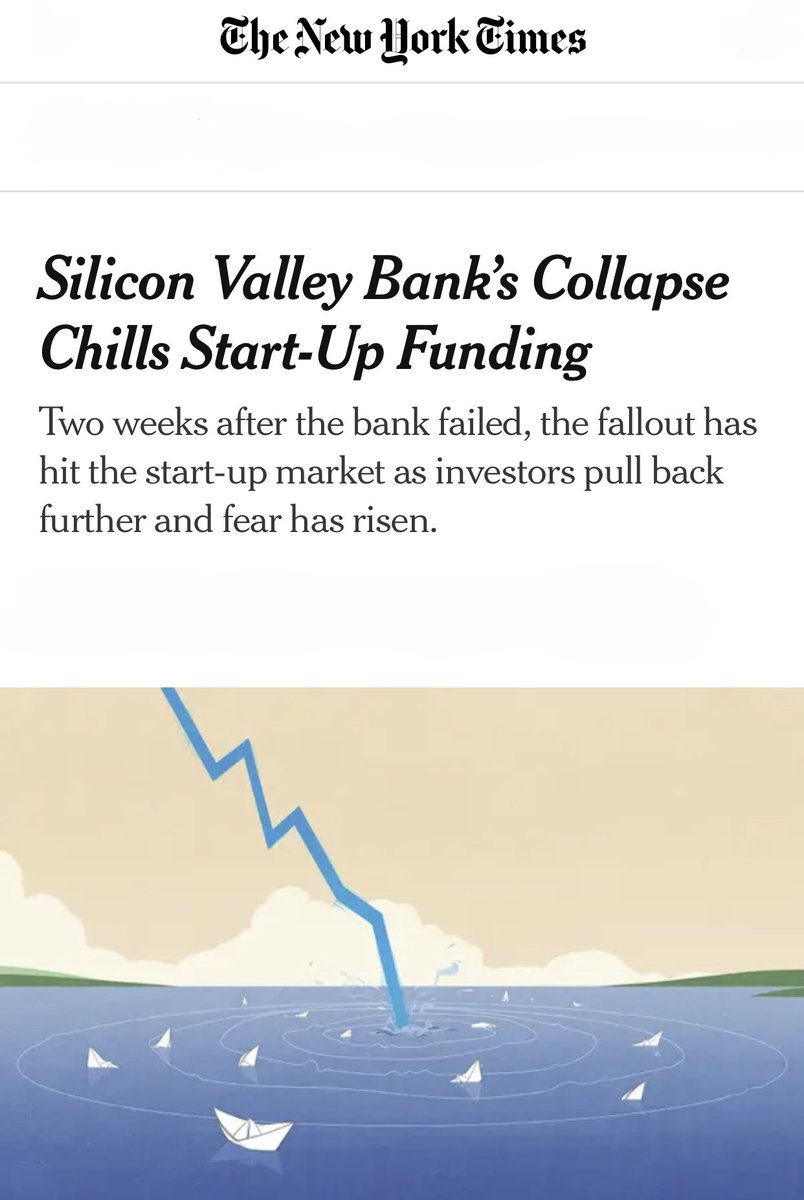 Silicon Valley Bank's Collapse
Chills Start-Up Funding. 

Two weeks after the bank failed, the fallout has hit the start-up market as investors pull back further and fear has risen.

For The New York Times
AD Zak Bickel