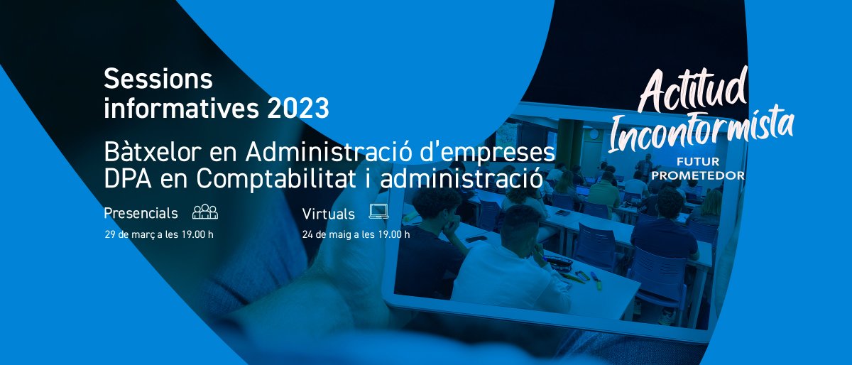 UdAndorra's tweet photo. 🔛 Vols aprendre a posar en marxa un negoci o a gestionar diferents àmbits d'una empresa (#comptabilitat, #fiscalitat, #finances, #màrqueting #logística, #recursoshumans, etc.)?
✅ Avui a les 19h, sessió informativa sobre els estudis d'#empresa de l'@UdAndorra! 
#futurprometedor https://t.co/Bi0frstWNa