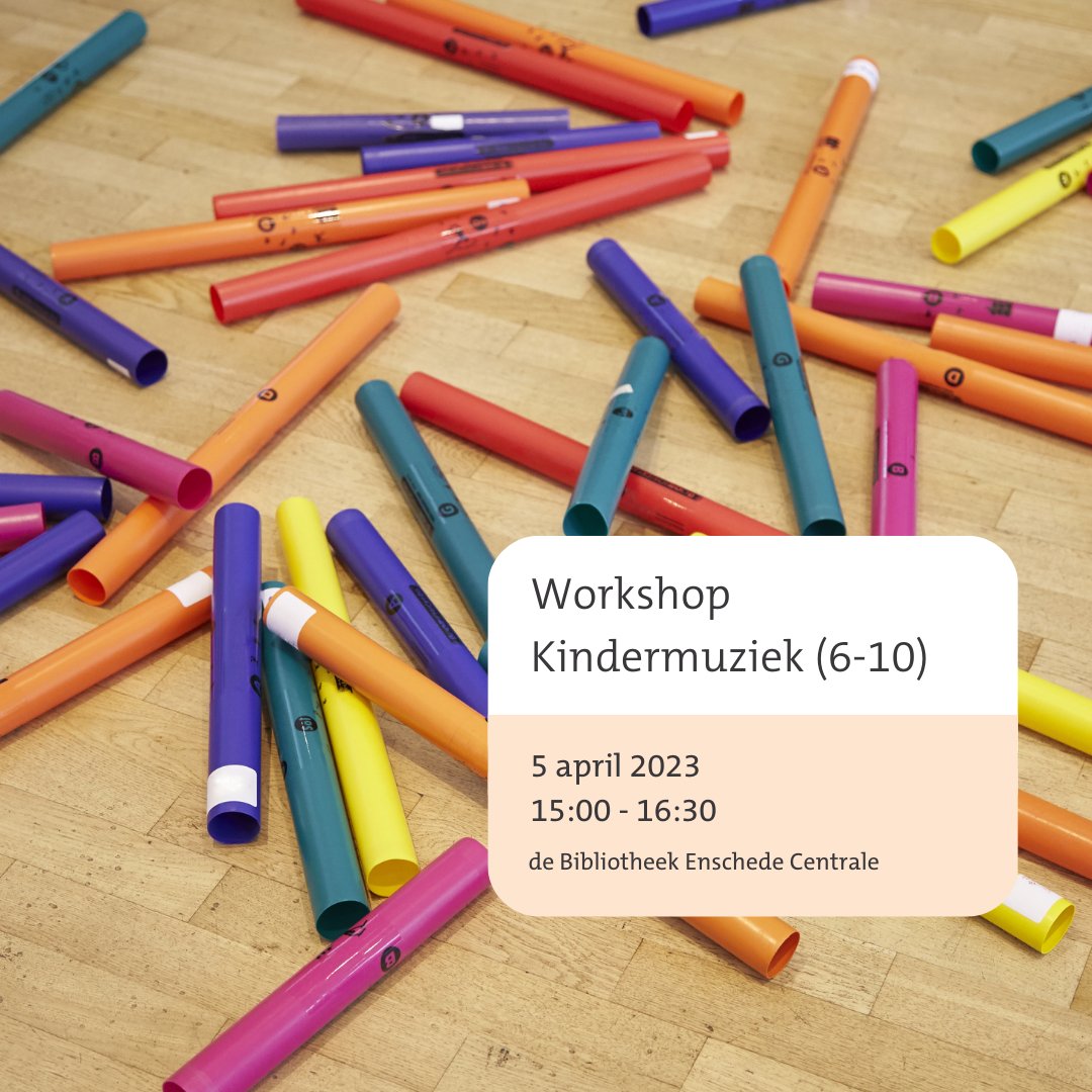 🎵Eind maart/begin april is het weer de #Kindermuziekweek! Daarom organiseren we bij de #BibliotheekEnschede Centrale een super leuke workshop waar je zelf muziek gaat maken met boomwhackers! 🎉

Meer informatie? 👉 bit.ly/40oymQa

#bibliotheekenschede #muziek #enschede