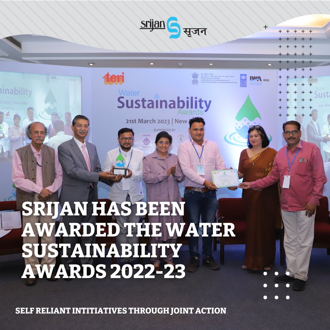 srijanofficial's tweet image. We are pleased to announce that SRIJAN has been awarded the Water Sustainability Awards 2022-23 under the category &apos;Protect and Restore Community Water Resources&apos; endorsed by the Ministry of Jal Shakti.
#waterconservation #sustainability #communityresources #JalShakti
