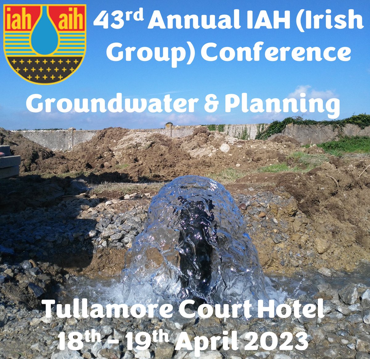 The Programme for the 43rd Annual IAH Irish Group Conference: "Groundwater &amp; Planning" is now available: iah-ireland.org/annual-confere…

For registration details see here: eventbrite.ie/e/43rd-annual-…

The conference will be held in the Tullamore Court Hotel on April 18th and 19th, 2023.