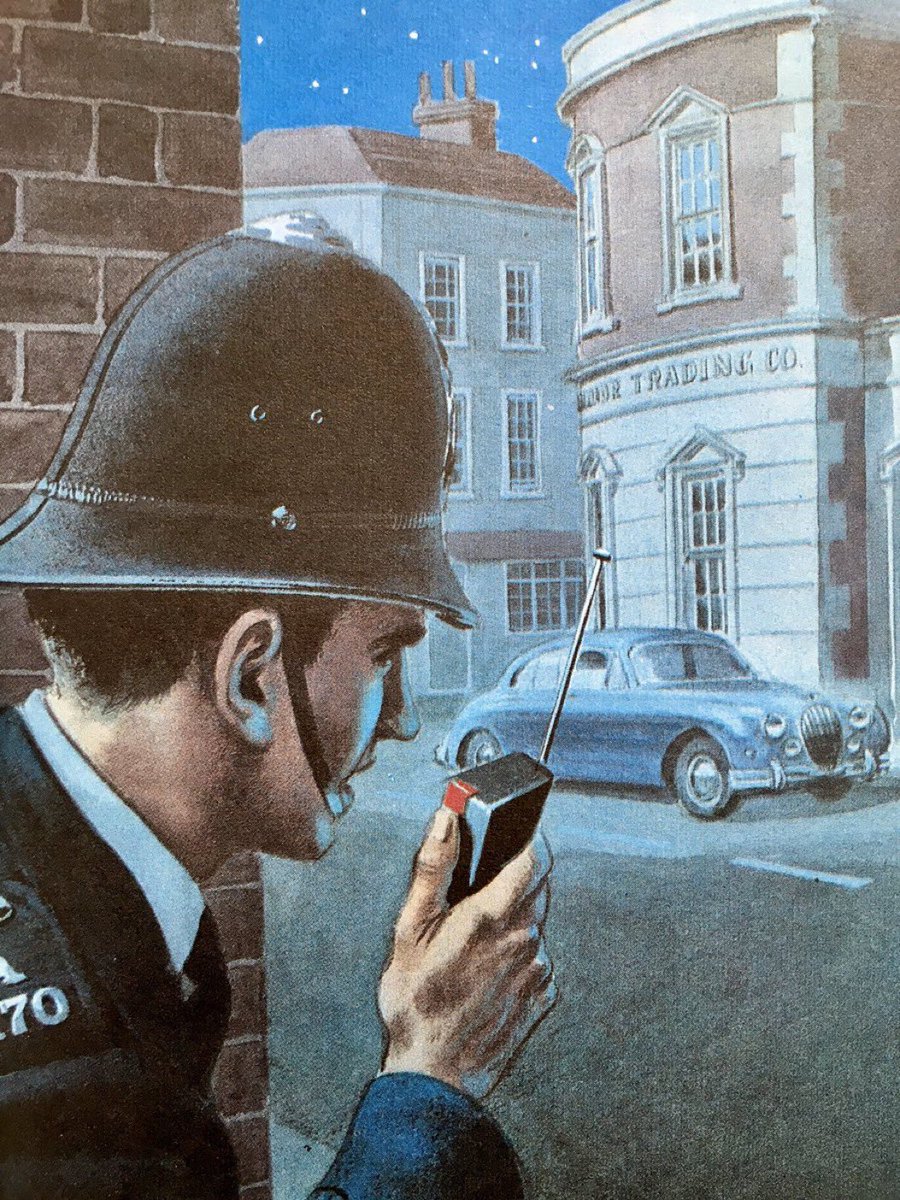 The modern world in old Ladybird books , 1968
'A policeman uses a modern portable transmitter to report a criminal’s movements'

#RobertAyton