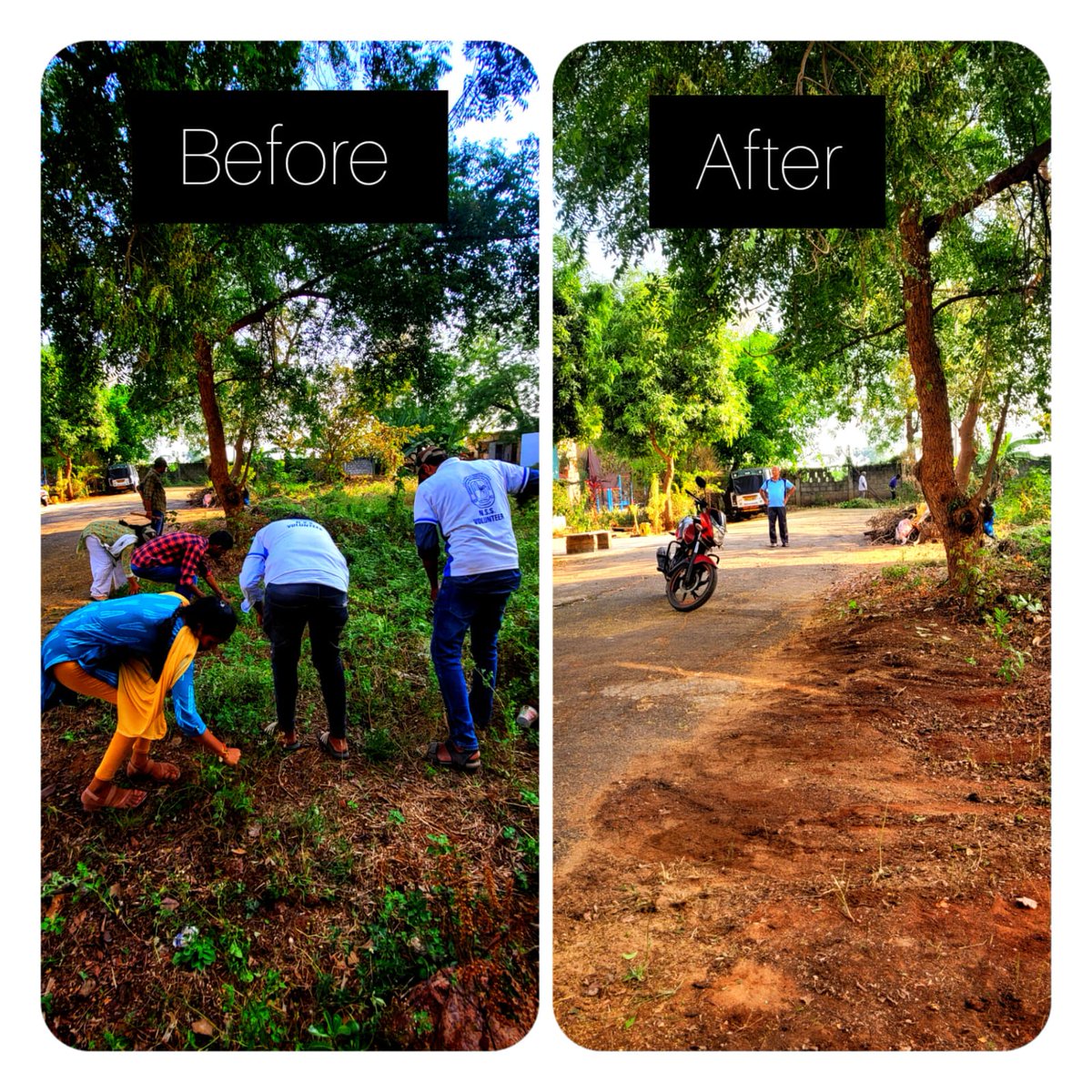 NssVrsec's tweet photo. Day_3 of NSS Special Camp VRSEC'23:
Promoting Swachh Bharath by cleaning the roads in Tadigadapa https://t.co/YjmlAob9r6