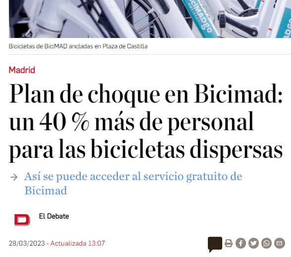 enbicipormadrid's tweet photo. 3) Así que al final vamos a necesitar más personal para lograr que el servicio se recupere. Bienvenidas sean para paliar el desastre, aunque la medida no entra en el origen del problema, que son los miles de bicis abandonadas (sí, miles). https://t.co/e9aKDc3Wfv