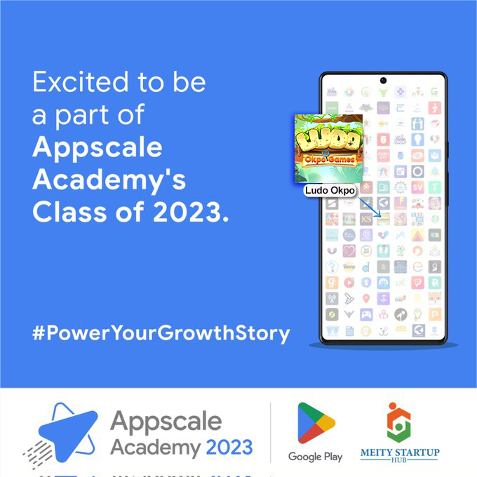 okpogames's tweet photo. Ludo Okpo has been selected for the Appscale Academy Program by @GooglePlay &amp; @MSH_MeitY among 100 startups from India. I am excited to be a part of the Appscale Academy's Class of 2023

@Google
@GoogleIndia
@GooglePlay
#AppscaleAcademy2023 #PowerYourGrowthStory #GooglePlay #ludo https://t.co/wybGK3WMju