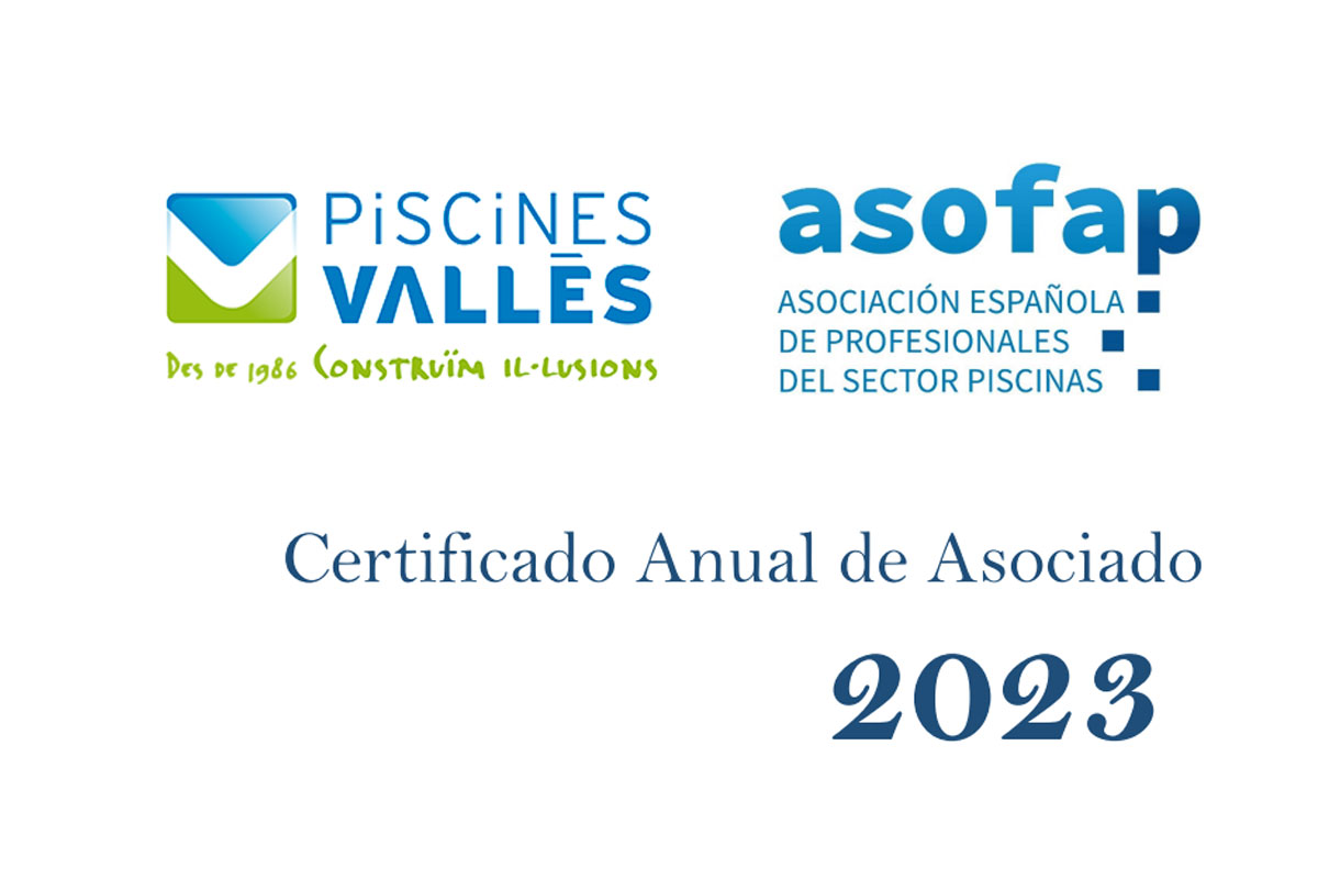 A piscines Vallès estem contents de la filiació amb la patronal ASOFAP.
L'Associació Espanyola de Professionals del Sector Piscines (ASOFAP) és la patronal espanyola del sector de la piscina.

piscinesvalles.com/certificat-anu…