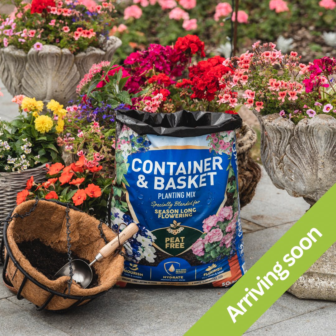 TalbotTurf's tweet image. NEW STOCK ALERT 🚨 

We have lots of new products arriving soon, just in time for Easter! The Westland Horticulture Container &amp;amp; Basket Planting Mix is specially blended for season long flowering.

Call 01283 732755 or visit our Willington depot.

#gardensupplies #springplants