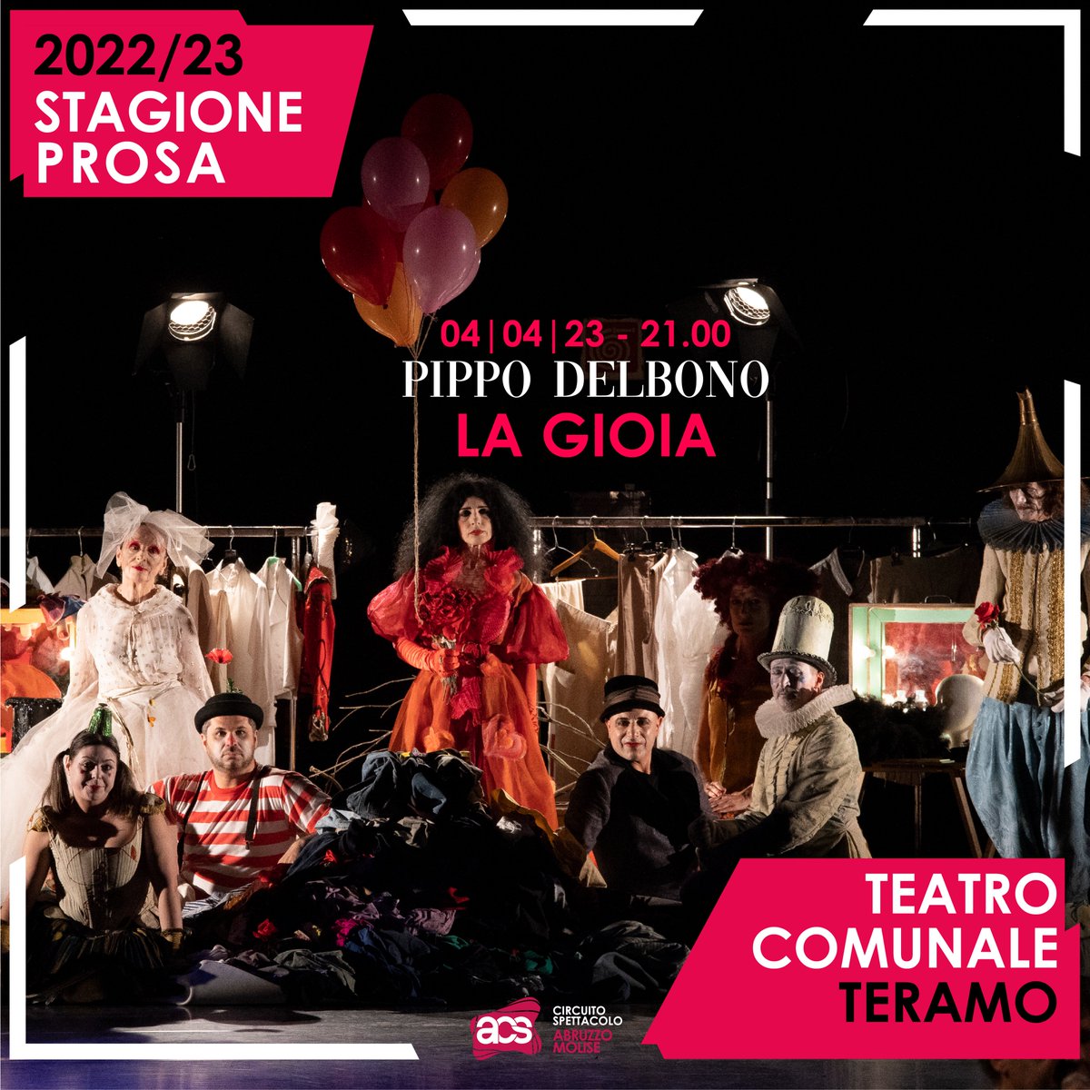 ACS Abruzzo Molise Spettacolo (@acsabruzzo) on Twitter photo 📣Dopo oltre 10 anni di assenza, sul palcoscenico del Teatro Comunale di Teramo torna #PippoDelbono con il suo "La Gioia".
<a href="/ERT_Teatro/">EmiliaRomagnaTeatro</a> <a href="/BoutemyThierry/">thierry boutemy</a>
📆4 /04/23 ore 21🎫Biglietti da 15€
🎟biglietteria.acsabruzzomolise.org/scheda-evento...
<a href="/Regione_Abruzzo/">Regione Abruzzo</a> <a href="/MiC_Italia/">Ministero della Cultura</a> <a href="/ComunediTeramo/">Comune di Teramo</a> 📣Dopo oltre 10 anni di assenza, sul palcoscenico del Teatro Comunale di Teramo torna #PippoDelbono con il suo "La Gioia".
<a href="/ERT_Teatro/">EmiliaRomagnaTeatro</a> <a href="/BoutemyThierry/">thierry boutemy</a>
📆4 /04/23 ore 21🎫Biglietti da 15€
🎟biglietteria.acsabruzzomolise.org/scheda-evento...
<a href="/Regione_Abruzzo/">Regione Abruzzo</a> <a href="/MiC_Italia/">Ministero della Cultura</a> <a href="/ComunediTeramo/">Comune di Teramo</a>