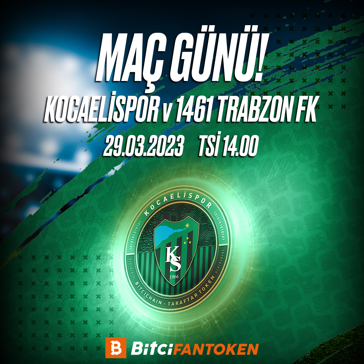 Bitci_FanToken's tweet image. 👊Maç Günü!

Kocaelispor🆚 1461 Trabzon FK

⏰14.00

Başarılar Kocaelispor!

#Bitci #BitciFanToken #KSTT
