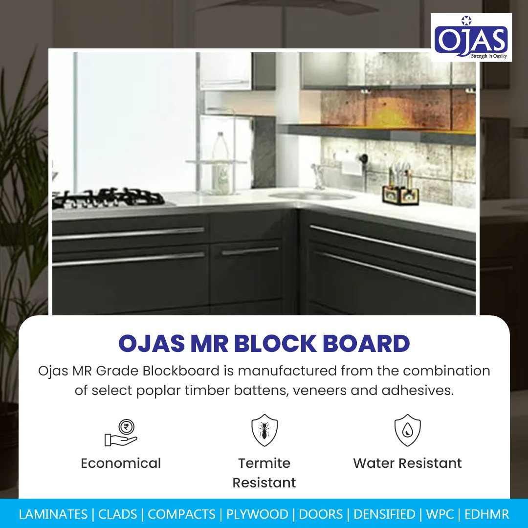 archidplyIND's tweet photo. OJAS MR BLOCK BOARD
👉 Water Resistant
👉 Termite Resistant
👉 Economical
👉 Weather Resistant
https://t.co/2TMnZ3ZXTh
#Ojas #blockboard #kitchencabinets #falseceilings #speakercabinets #constructionworks #archidplyplywood #decor #interiordesign #wooden #IndustryIndia https://t.co/YhjfUC9sqw