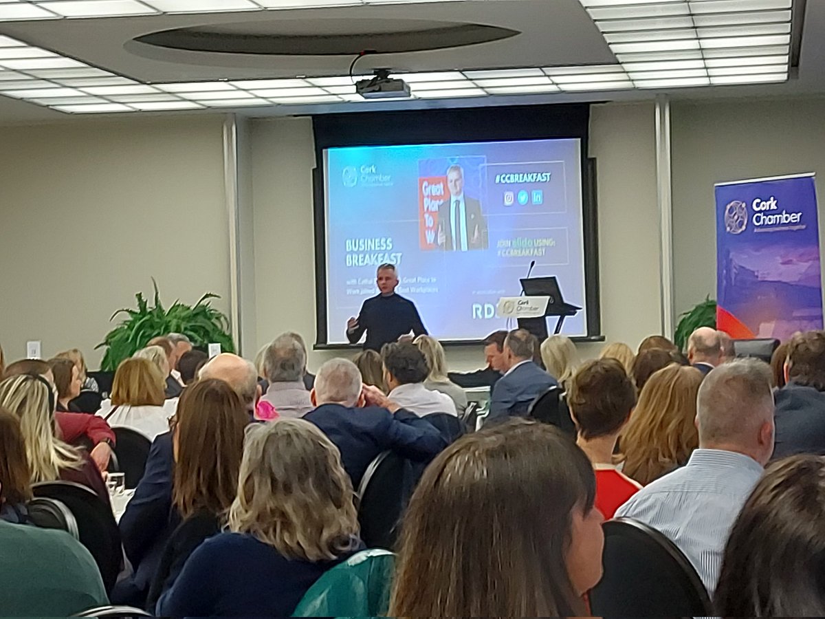 "To build a great culture you must obsess about doing the basics well". Excellent advice from Cathal Divilly <a href="/GPTW_Ireland/">Great Place To Work Ireland</a> on building culture #CCBreakfast