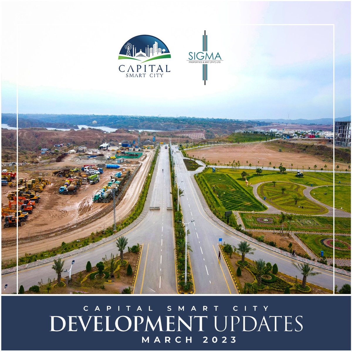 sigma_property's tweet photo. According to the modern infrastructure, the Capital Smart City development work is in progress. 
#OneCapital #OneCapitalResidences #capitalsmartcity #smartcity #GroundBreaking #MotorwayInterchange #Works #Ground #Breaking #Motorway #Interchange #InterchangeWorks #inauguration https://t.co/ryl12xt41j