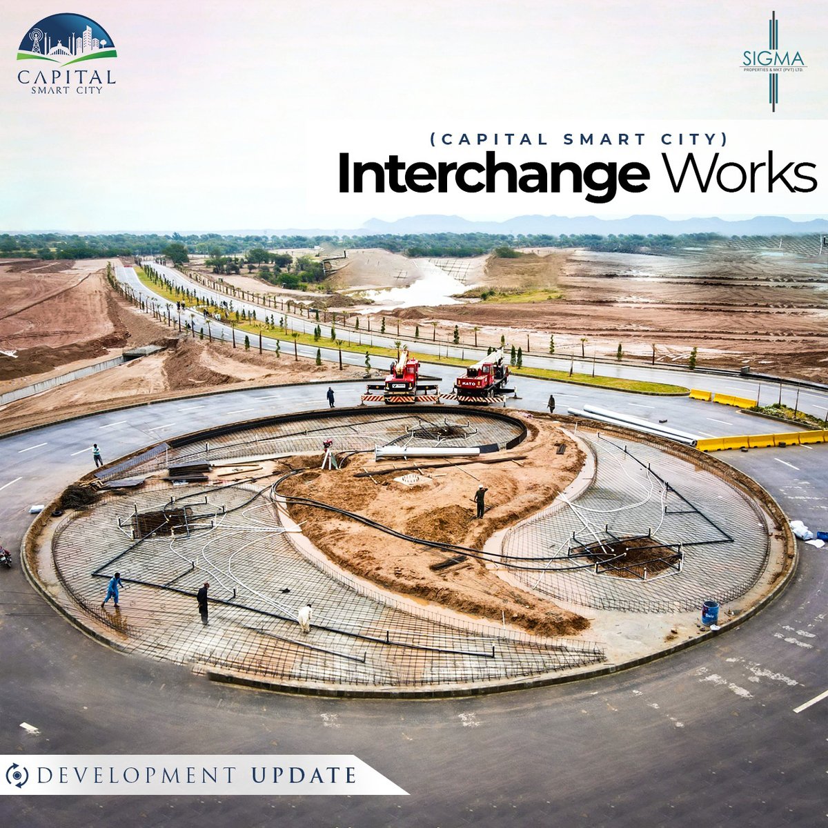 sigma_property's tweet photo. According to the modern infrastructure, the Capital Smart City development work is in progress. 
#OneCapital #OneCapitalResidences #capitalsmartcity #smartcity #GroundBreaking #MotorwayInterchange #Works #Ground #Breaking #Motorway #Interchange #InterchangeWorks #inauguration https://t.co/ryl12xt41j