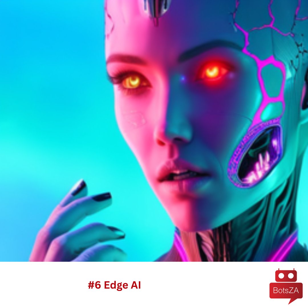 _botsza's tweet photo. Top 10 Artificial Intelligence Trends according to ChatGPT: #6 Edge AI - the use of AI algorithms on devices like smartphones, tablets, and smart home appliances, enabling real-time processing and faster decision-making. https://t.co/YdfINxLblw