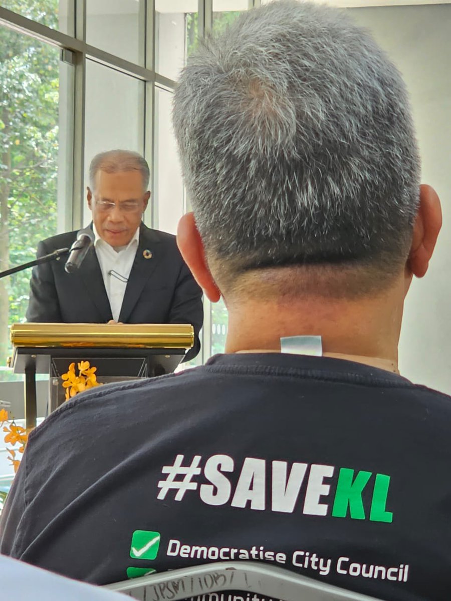 FriendsofBD's tweet photo. A #SaveKL activist listening to the Datuk Bandar KL's speech on the gazetting of the KL Structure Plan 2040. https://t.co/xap4zPxwmn