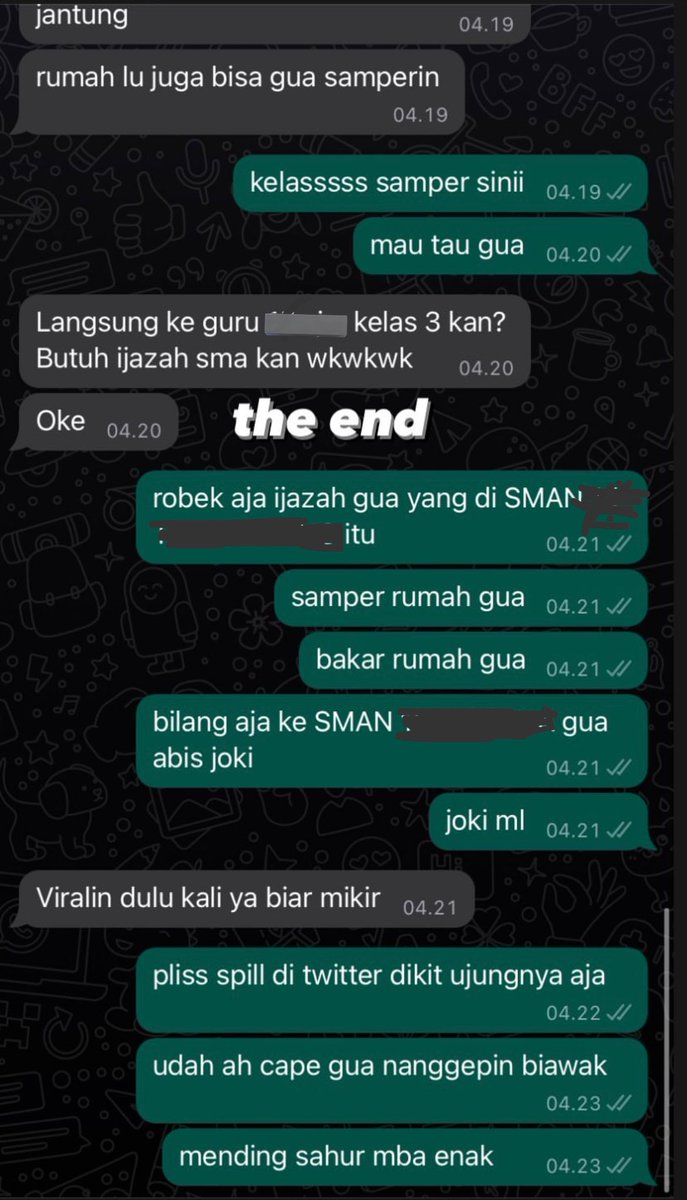 ngakak bgt temen gue diteror joki jasa tulis grgr ktnya gak lunasin pembayaran. diaancem mau disamperin ke sekolah biar ga naik kelas, udh dibilangin salah nomor tp si jokinya ttp batu

masalahnya tmn gue ini udh KERJAAA 😭😭😭