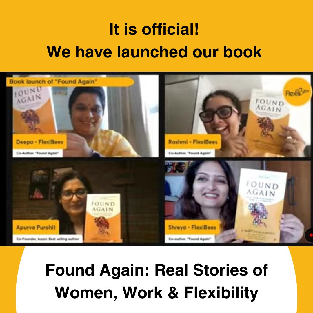 FlexiBees's tweet photo. The wait is finally over!
FlexiBees launches "Found Again: Real Stories of Women, Work, and Flexibility" and it is ready for purchase! https://t.co/KMKPYVZYVY
#booksworthreading #foundagain #hotnewreleasesamazon #amazonindia https://t.co/Kynl9PeFtU