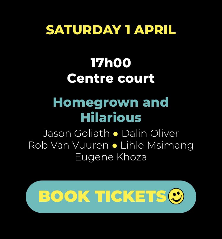 eugenekhoza's tweet image. Are you ready for #JICF2023? It’s happening this weekend at @EmperorsPalace 🤩 Book your tickets now and get 50% off offer valid till Thursday 30 March. See you there! 🎭

🎟: jicf.co.za

#HomegrownAndHilarious
#ComedyFestival