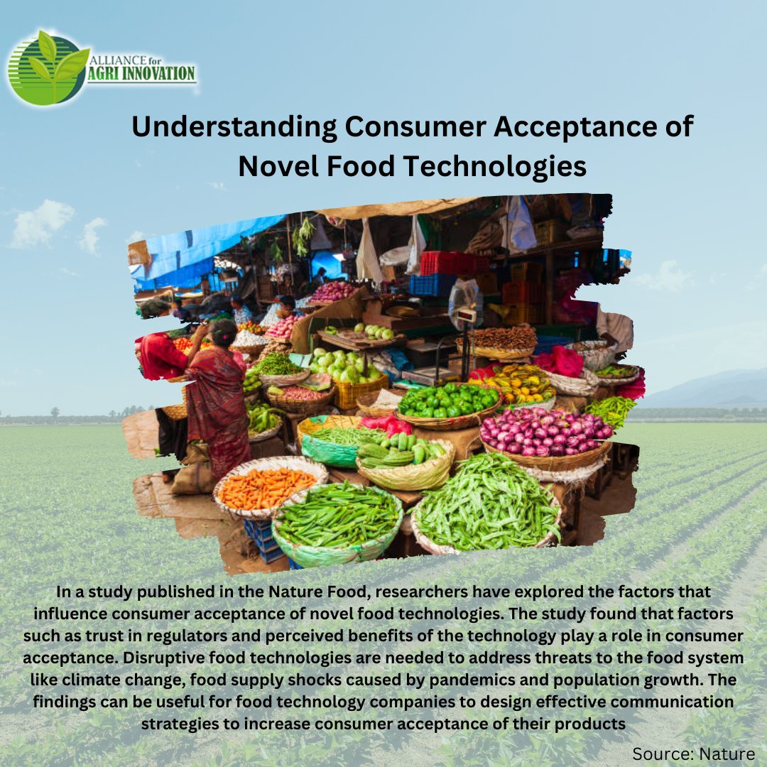 AllianceAgri's tweet photo. Understanding what influences #consumer acceptance of novel #foodtechnologies.
Source: https://t.co/lJelrLDXye https://t.co/FzLHK3HjOK