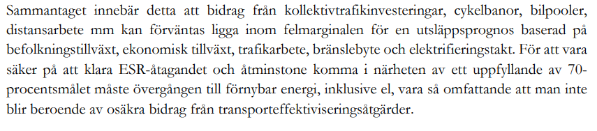 lwidestam's tweet photo. @KlimatRadet rapport menar att det krävs långtgående nya insatser för att främja ett transporteffektivt samhälle. @Transportft hävdar att sådana satsningar ligger "inom felmarginalen" och inte behöver prioriteras. 

https://t.co/Whx71qO4dM (s. 51)

https://t.co/a1gc02e0LC (s. 41) https://t.co/35BNld59cX