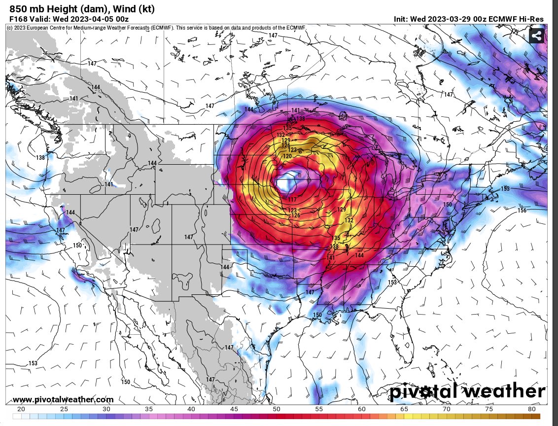 I’m generally hesitant to throw deterministic model data into the social media void, but this euro run is just too much to pass up. WTF.