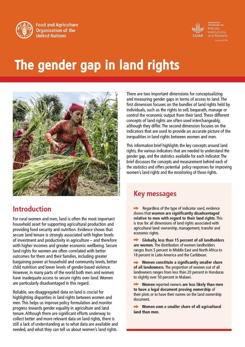 NELGA_AU's tweet photo. Less than 15% of all landholders globally are women, and they are significantly disadvantaged in all dimensions of #landrights associated with agricultural land. Let's work towards promoting equal land ownership for all genders. #genderequality

https://t.co/jWDNxy1q9G https://t.co/Q8L3BlO3Ya