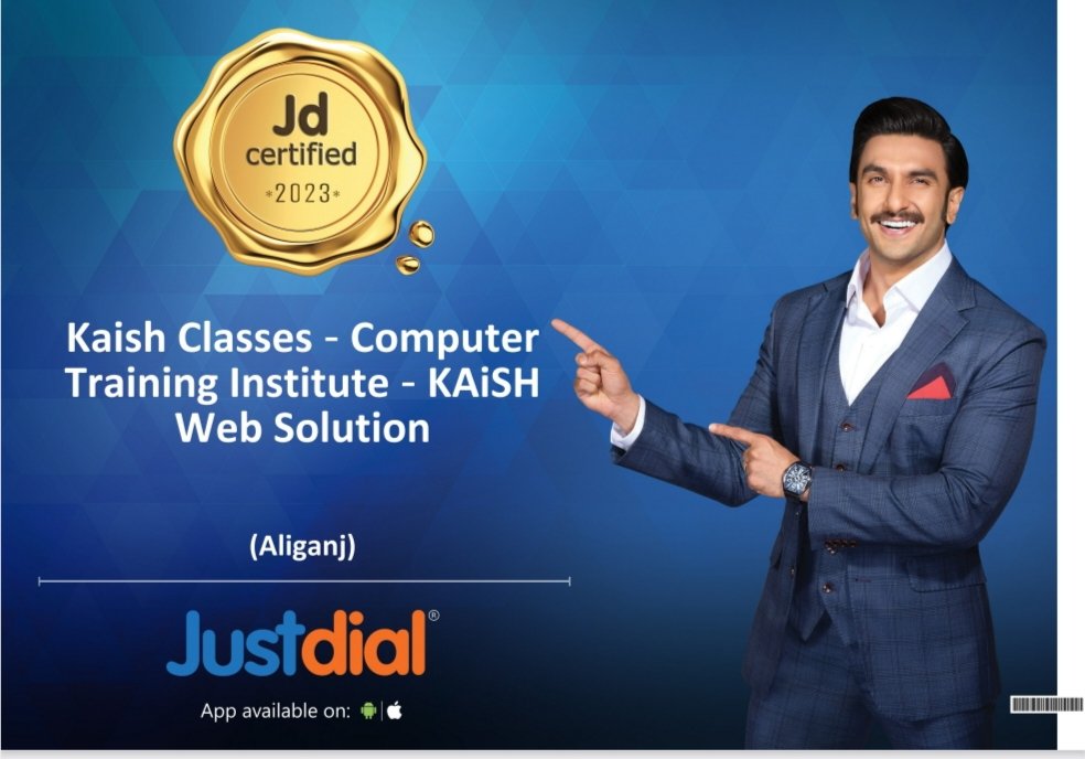 Kaishclasses's tweet image. #JDCertified Best #ComputerTrainingInstitute
#KAiSHClasses #KAiSHWebSolution