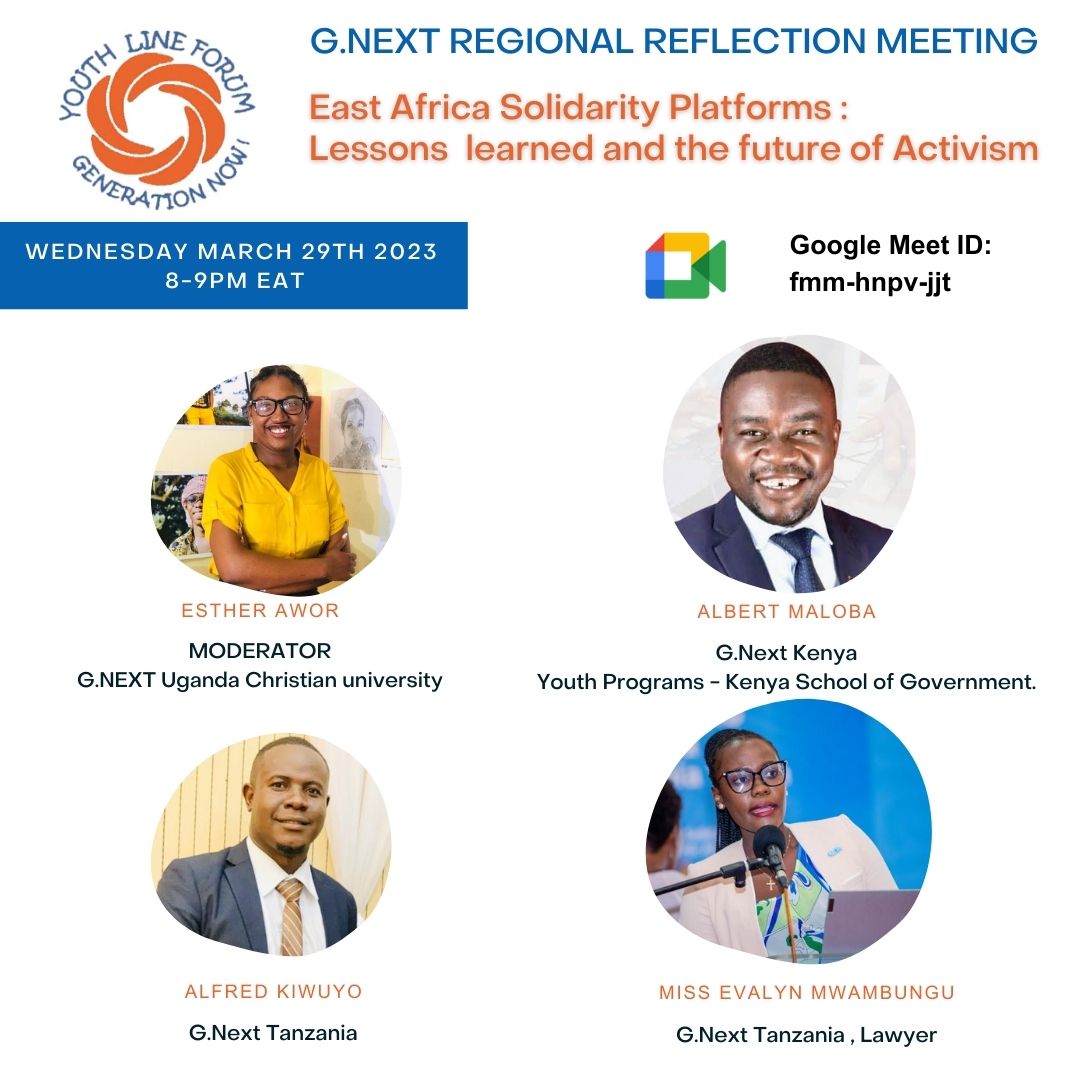 Generationnow9's tweet photo. Hello good people, we'll be having a Google meet discussion today at 8:00pm EAT.
Kindly join our us as we reflect on  the future of Activism https://t.co/0yTLN2Go9B