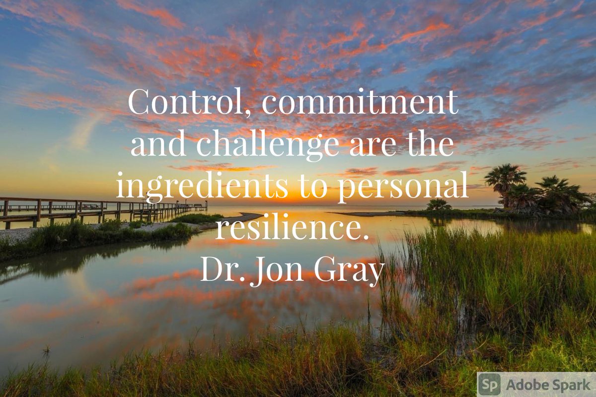 jongray87's tweet image. For the last 25 years I have been studying individual resilience. Feeling in CONTROL of your behaviors, being COMMITTED to your life goals, and accepting CHALLENGE as a positive- will lead to a more resilient YOU!