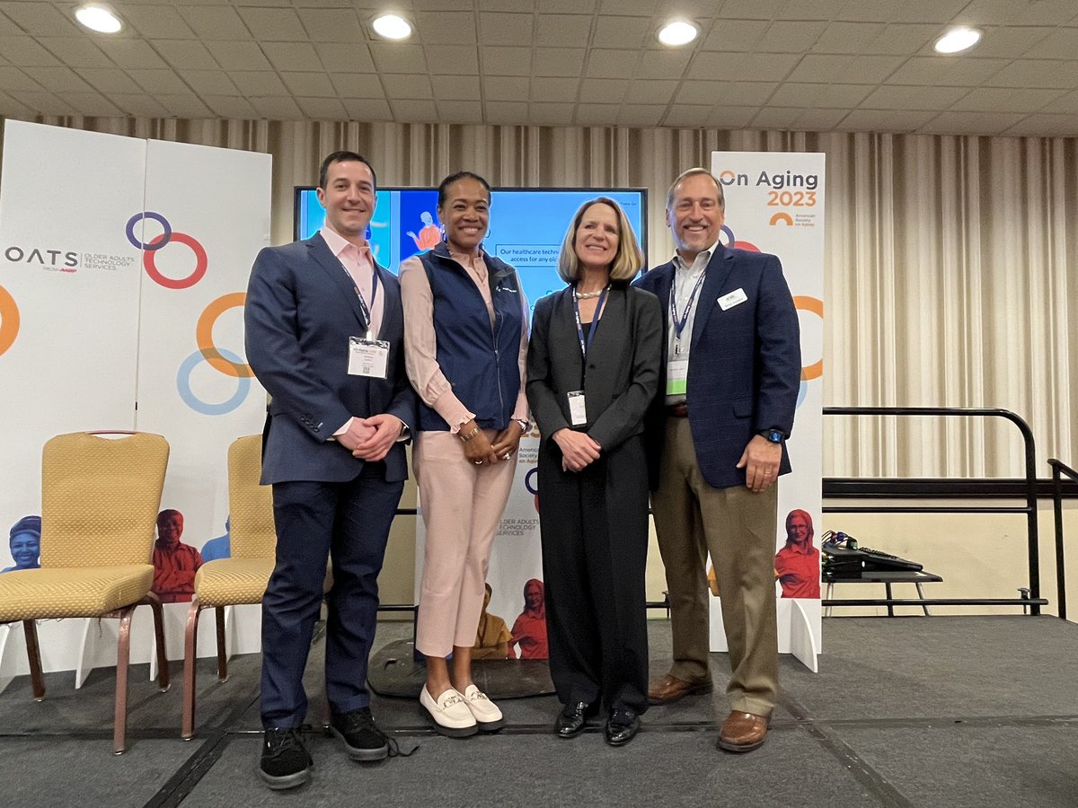 atdc's tweet image. Our #HealthTech Catalyst, Greg Jungles, proudly shared the stage at #OnAging2023 in #ATL w/3 of @ATDC's Rockstar Founders: Matt Golden @MapHabit, Dana Weeks @MedTrans_Go, and  Elizabeth Clubb @myFloc_Team.